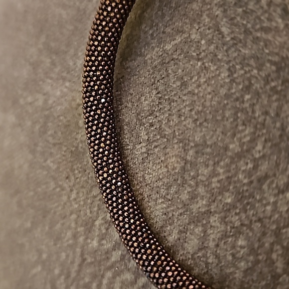 Bronze Metallic Silver Plated Stardust Magnetic Clasp Tube Bracelet - Picture 5 of 7